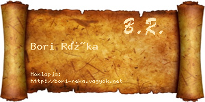 Bori Réka névjegykártya